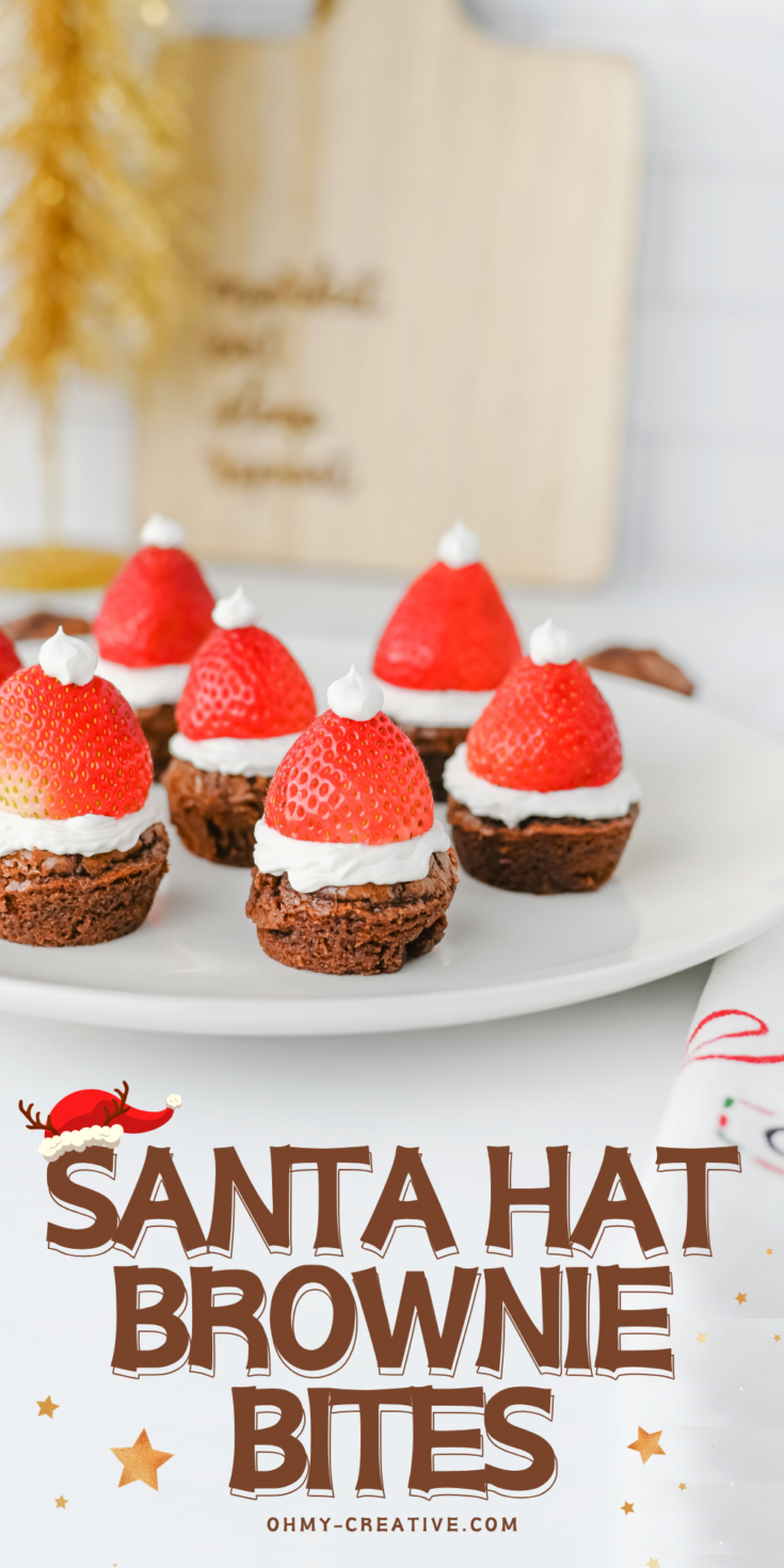 An image of Santa Hat Brownie Bites perfect for a sweet holiday dessert!