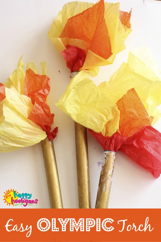 Image for Easy Olympic Torch Craft with Cardboard Rolls and Tissue Paper