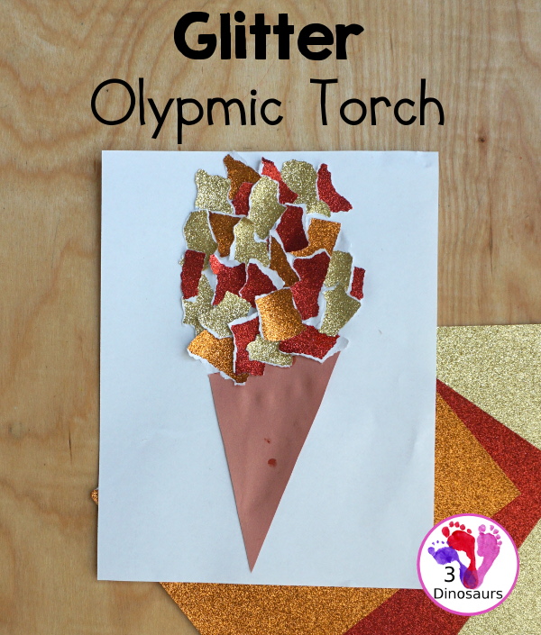 Image for Glitter Olympic Torch Craft with Torn Paper Art