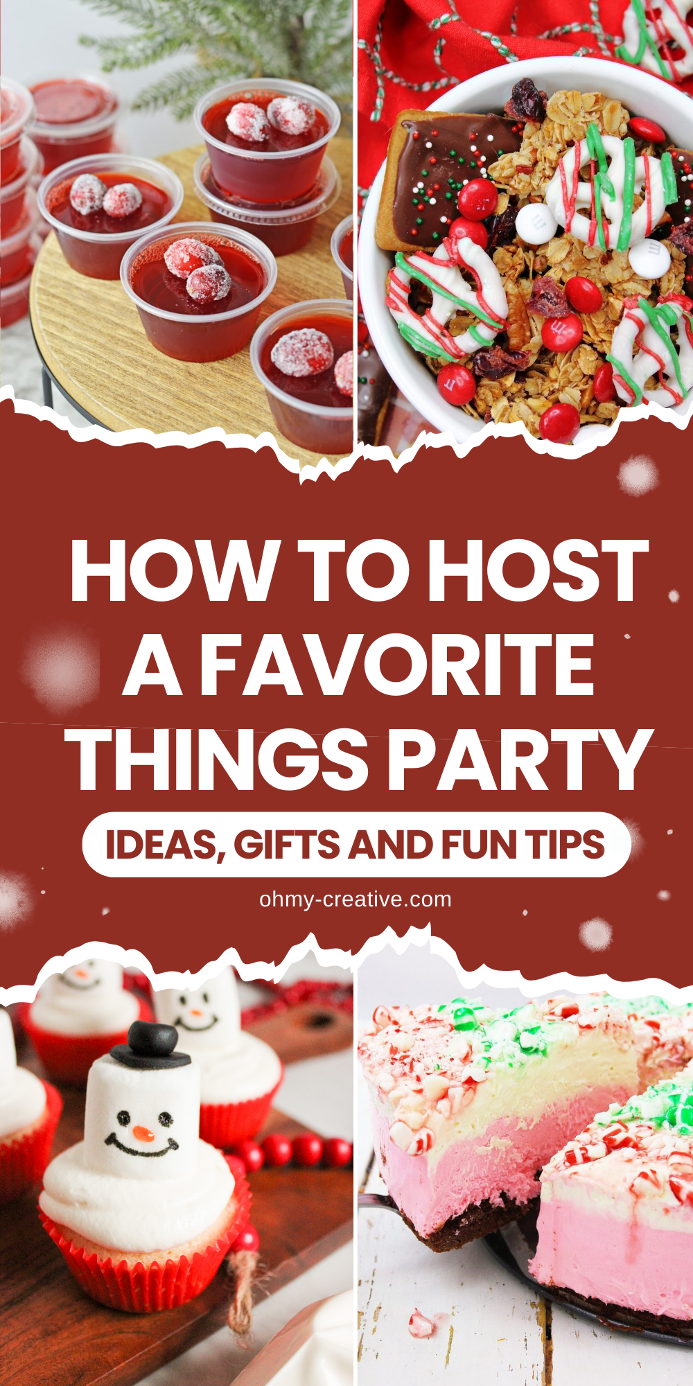 A collage image of Favorite Things Party Ideas to make the party cheerful and lively!