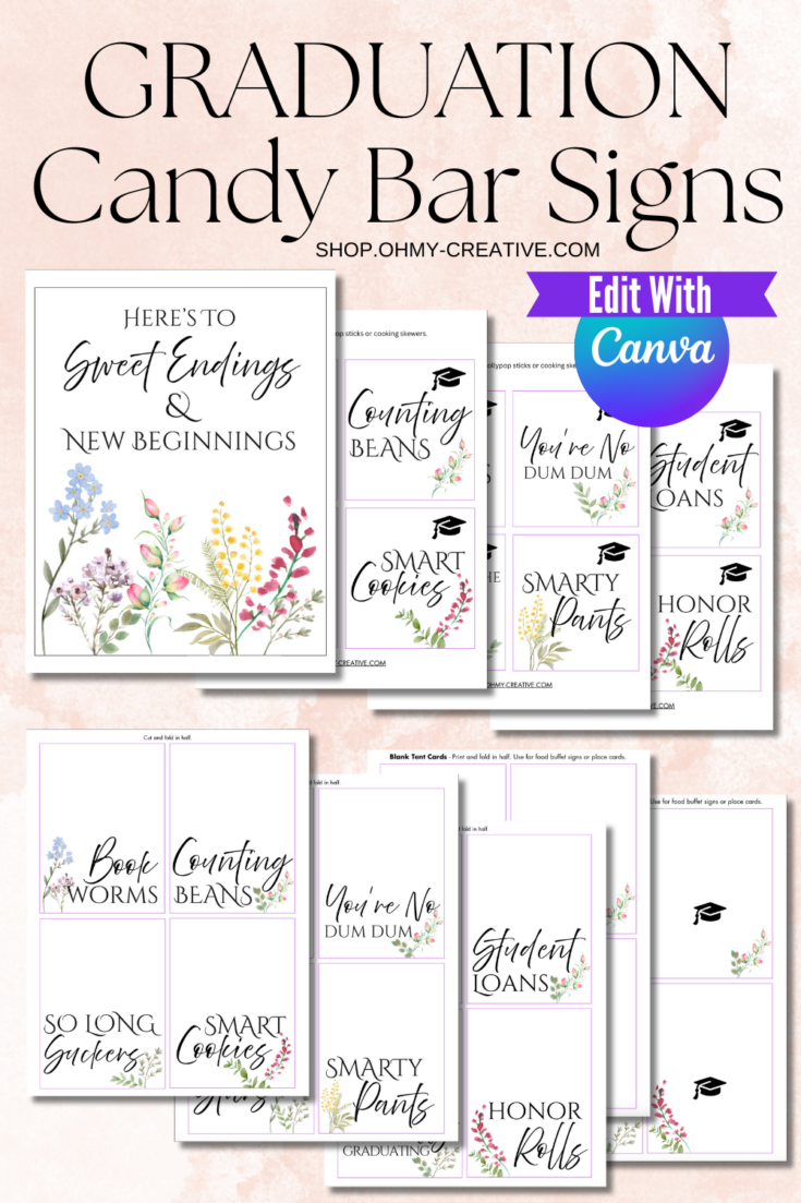 Image for Wildflower Graduation Candy Bar Signs